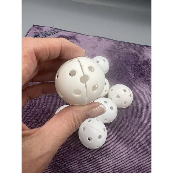 Vtg 70s Paddle Game All Original 10" Wooden Bat w/ 11 Balls FRAP Hong Kong MCM - Picture 12 of 16